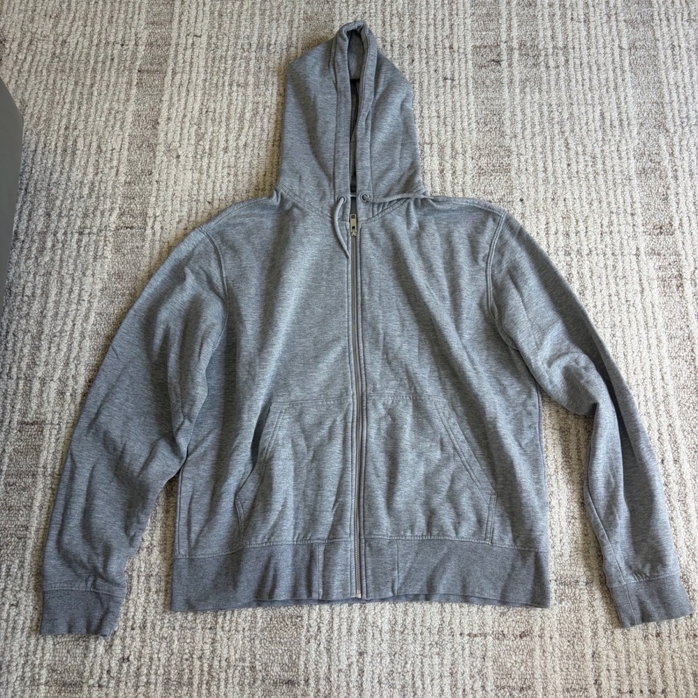 Weekday Mens Gray Full Zip Hoodie Sweatshirt Heather Gray Size Medium